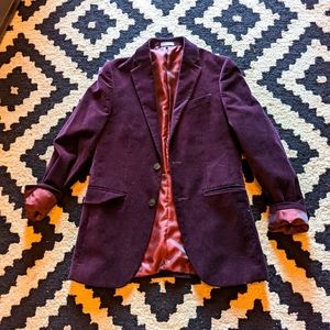 Burgundy velvet blazer